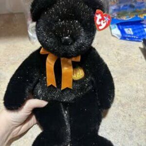 Ty Beanie Buddies Haunt The Black Halloween Bear 14” 2002 W Tags